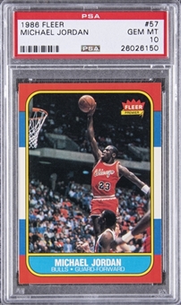 1986-87 Fleer #57 Michael Jordan Rookie Card – PSA GEM MT 10 
